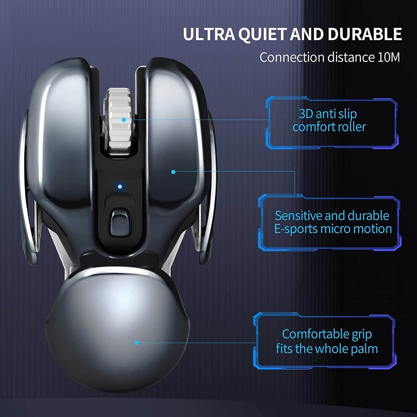 2023 New Hot Sale Wireless Ergonomics Metal Mouse