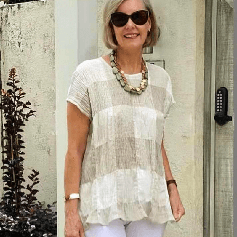 🌈Summer new stitching scallop casual chiffon shirt🌸Buy 2 get 10% Off Extra Auto & Free Shipping🌸