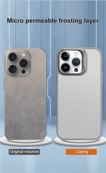 Translucent Frosted Metal Lens Frame Holder Mobile Phone Case