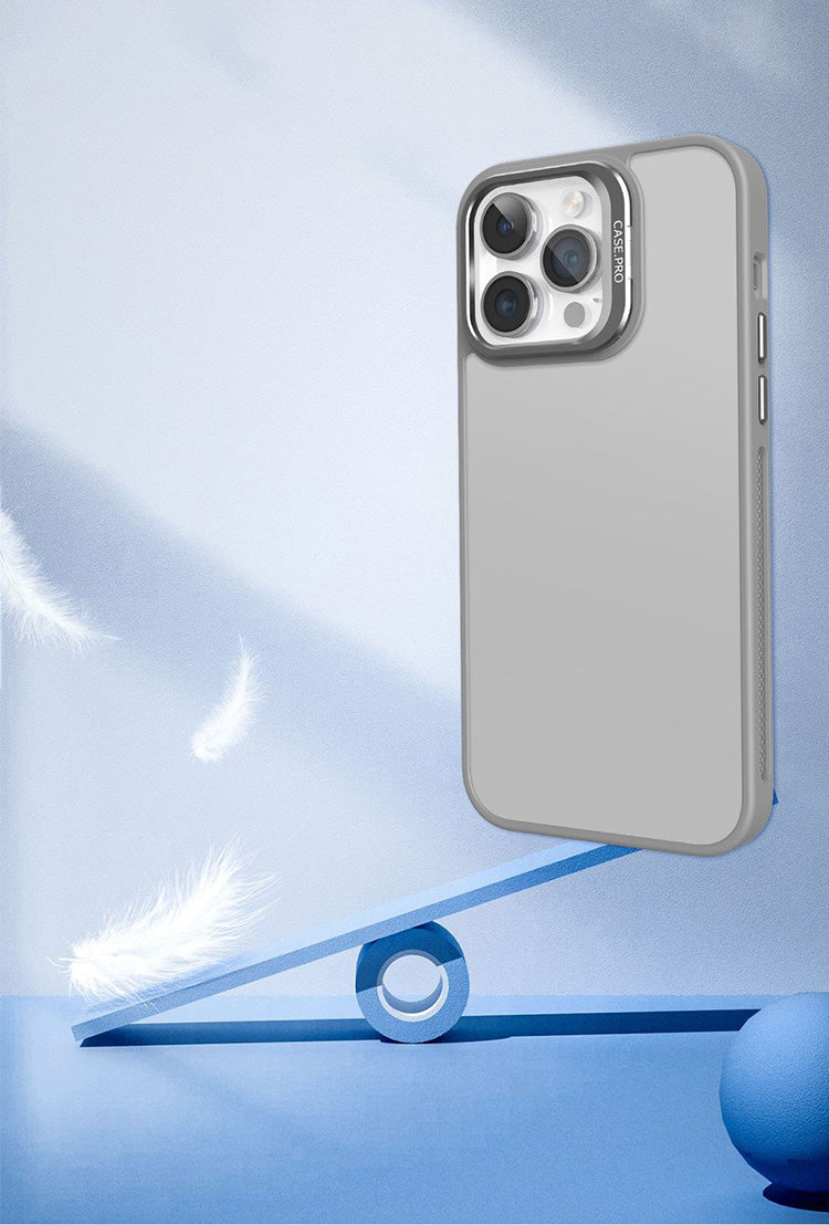 Translucent Frosted Metal Lens Frame Holder Mobile Phone Case