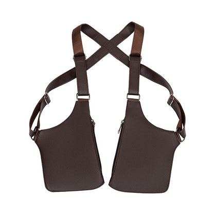 Double shoulder strap multi-pocket outdoor anti-theft tactical bag