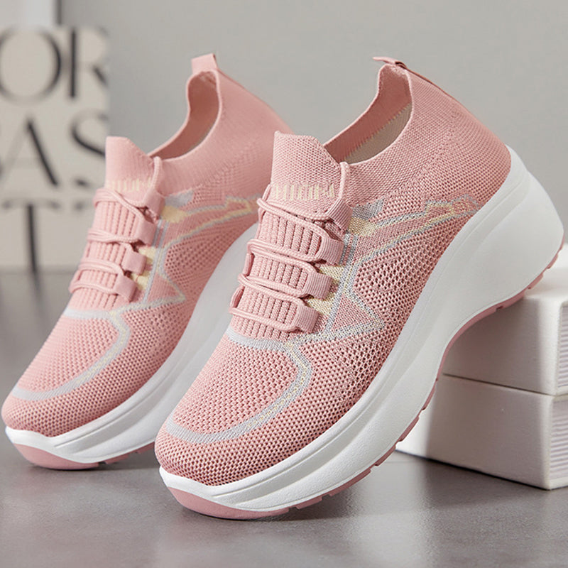 Women's Lace-Up Knit Sneakers