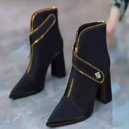 Women's Fashion Zipper Ankle Boots