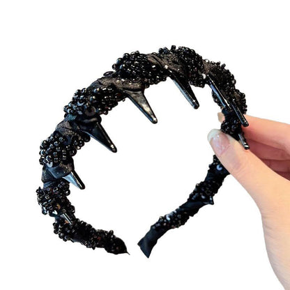 Pretty Black Beaded Everyday Headband